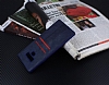 Eiroo Wallet iPhone X Deri Grnml Mavi Silikon Klf - Resim: 1