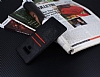 Eiroo Wallet iPhone XR Deri Grnml Siyah Silikon Klf - Resim 1