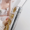 Eiroo Wave Glitter iPhone 12 Pro Kamera Korumal Silver Silikon Klf - Resim 5