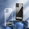 Eiroo With Stand iPhone 12 Pro Standl effaf Silikon Klf - Resim: 4
