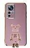 Eiroo Xiaomi 12T Baby Bear Standl Mor Silikon Klf