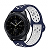 Eiroo Huawei Watch 3 Pro Silikon Lacivert-Beyaz Spor Kordon