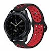 Eiroo Samsung Galaxy Watch 3 45 mm Silikon Siyah-Krmz Spor Kordon