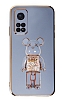 Eiroo Xiaomi Mi 10T Candy Bear Standl Mavi Silikon Klf