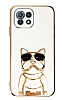 Eiroo Xiaomi Mi 11 Lite 5G Bulldog Standl Beyaz Silikon Klf