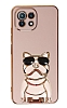 Eiroo Xiaomi Mi 11 Lite 5G Bulldog Standl Pembe Silikon Klf