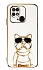 Eiroo Xiaomi Poco C40 Bulldog Standl Beyaz Silikon Klf