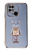 Eiroo Xiaomi Poco C40 Candy Bear Standl Mavi Silikon Klf