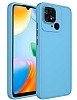 Eiroo Xiaomi Poco C40 Metal ereveli Ak Mavi Rubber Klf