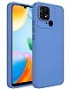 Eiroo Xiaomi Poco C40 Metal ereveli Mavi Rubber Klf