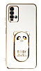 Eiroo Xiaomi Poco M3 Baby Panda Standl Beyaz Silikon Klf