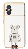 Eiroo Xiaomi Poco M5 Baby Bear Standl Beyaz Silikon Klf