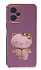 Eiroo Xiaomi Poco X5 5G Aynal Kitty Standl Mor Silikon Klf