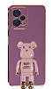 Eiroo Xiaomi Poco X5 5G Baby Bear Standl Mor Silikon Klf