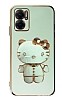 Eiroo Xiaomi Redmi 10 5G Aynal Kitty Standl Yeil Silikon Klf