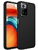 Eiroo Xiaomi Redmi 10 Metal ereveli Siyah Rubber Klf