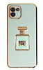 Eiroo Samsung Galaxy A03 Aynal Parfm Standl Yeil Silikon Klf
