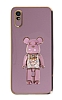 Eiroo Xiaomi Redmi 9A Candy Bear Standl Mor Silikon Klf