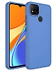 Eiroo Xiaomi Redmi 9C Metal ereveli Mavi Rubber Klf