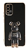 Eiroo Xiaomi Redmi 9T Baby Bear Standl Siyah Silikon Klf
