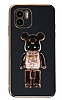 Eiroo Xiaomi Redmi A1 Candy Bear Standl Siyah Silikon Klf