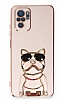 Eiroo Xiaomi Redmi Note 10 Bulldog Standl Pembe Silikon Klf