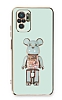 Eiroo Xiaomi Redmi Note 10 Candy Bear Standl Yeil Silikon Klf