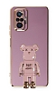 Eiroo Xiaomi Redmi Note 10 Pro Baby Bear Standl Mor Silikon Klf