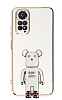 Eiroo Xiaomi Redmi Note 11 Baby Bear Standl Beyaz Silikon Klf