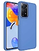 Eiroo Xiaomi Redmi Note 11 Metal ereveli Mavi Rubber Klf
