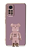 Eiroo Xiaomi Redmi Note 11 Pro Baby Bear Standl Mor Silikon Klf