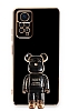 Eiroo Xiaomi Redmi Note 11 Pro Baby Bear Standl Siyah Silikon Klf