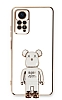 Eiroo Xiaomi Redmi Note 11 Pro Baby Bear Standl Beyaz Silikon Klf