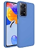 Eiroo Xiaomi Redmi Note 11 Pro Metal ereveli Mavi Rubber Klf