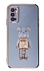 Eiroo Xiaomi Redmi Note 11 SE Candy Bear Standl Mavi Silikon Klf