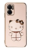 Eiroo Xiaomi Redmi Note 11E Aynal Kitty Standl Pembe Silikon Klf