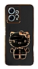 Eiroo Xiaomi Redmi Note 12 4G Aynal Kitty Standl Siyah Silikon Klf