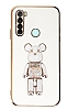 Eiroo Xiaomi Redmi Note 8 Candy Bear Standl Beyaz Silikon Klf