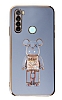 Eiroo Xiaomi Redmi Note 8 Candy Bear Standl Mavi Silikon Klf
