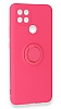 Eiroo Ring Color Oppo A15 / Oppo A15s Yzk Tutuculu Pembe Silikon Klf - Resim 2