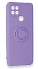Eiroo Ring Color Oppo A15 / Oppo A15s Yzk Tutuculu Mor Silikon Klf - Resim 2