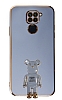 Eiroo Xiaomi Redmi Note 9 Baby Bear Standl Mavi Silikon Klf
