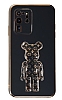 Eiroo Samsung Galaxy S20 Ultra Bearbrick Standl Siyah Silikon Klf