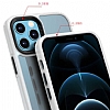 Eiroo Contrast iPhone 12 / 12 Pro 6.1 in Beyaz Silikon Klf - Resim: 5