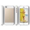 Elago iPhone SE / 5 / 5S S5 OutFit Series Mat Gold Beyaz Rubber Klf - Resim: 3