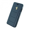 Ferrari iPhone 7 / 8 Czdanl Kapakl Gerek Lacivert Deri Klf - Resim: 1