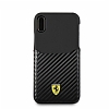 Ferrari iPhone X / XS Gerek Deri Karbon Siyah Rubber Klf - Resim 1