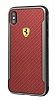 Ferrari iPhone XS Max Krmz Karbon Rubber Klf - Resim 1