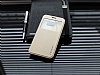 Ferrise Samsung Galaxy S6 edge Pencereli Standl Gold Deri Klf - Resim: 1