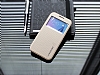 Ferrise Samsung i9800 Galaxy S6 Pencereli Standl Gold Deri Klf - Resim: 2